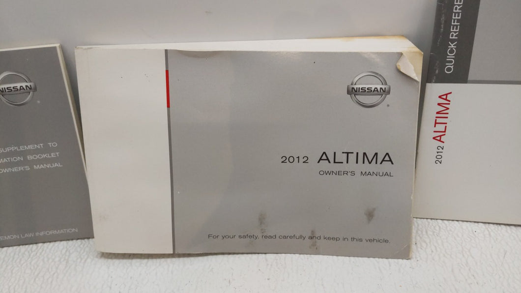 2012 Nissan Altima Owners Manual Book Guide OEM Used Auto Parts - Oemusedautoparts1.com