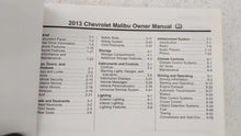 2013 Chevrolet Malibu Owners Manual Book Guide OEM Used Auto Parts - Oemusedautoparts1.com