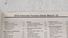 2010 Chevrolet Traverse Owners Manual Book Guide OEM Used Auto Parts - Oemusedautoparts1.com