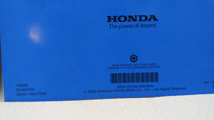 2004 Honda Accord Owners Manual Book Guide OEM Used Auto Parts - Oemusedautoparts1.com