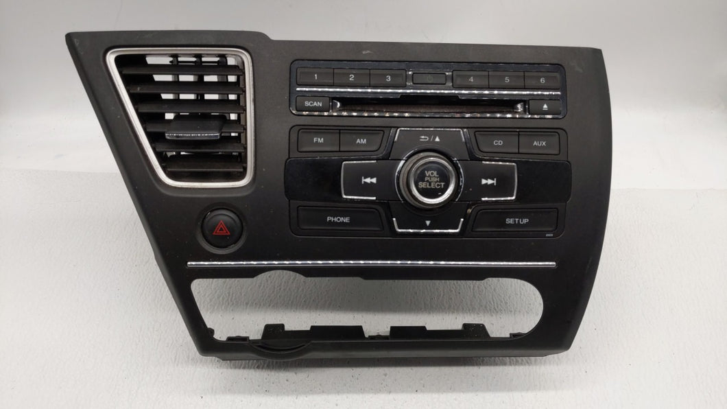 2013-2015 Honda Civic Radio AM FM Cd Player Receiver Replacement P/N:39100-TR3-A314-M1 39100-TS8-L314-M1 Fits 2013 2014 2015 OEM Used Auto Parts - Oemusedautoparts1.com