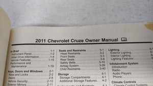 2011 Chevrolet Cruze Owners Manual Book Guide OEM Used Auto Parts - Oemusedautoparts1.com