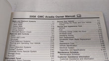 2008 Gmc Acadia Owners Manual Book Guide OEM Used Auto Parts - Oemusedautoparts1.com