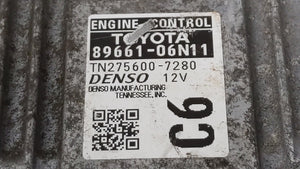 2016-2017 Toyota Camry PCM Engine Computer ECU ECM PCU OEM P/N:89661-06N11 Fits 2016 2017 OEM Used Auto Parts - Oemusedautoparts1.com