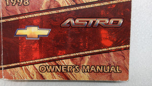 1998 Chevrolet Astro Owners Manual Book Guide OEM Used Auto Parts - Oemusedautoparts1.com