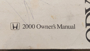 2000 Honda Odyssey Owners Manual Book Guide P/N:00X31-S0X-6100 OEM Used Auto Parts - Oemusedautoparts1.com