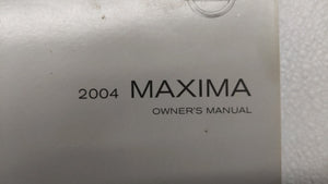 2004 Nissan Maxima Owners Manual Book Guide OEM Used Auto Parts - Oemusedautoparts1.com