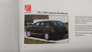 1994 Saturn Sc2 Owners Manual Book Guide OEM Used Auto Parts - Oemusedautoparts1.com