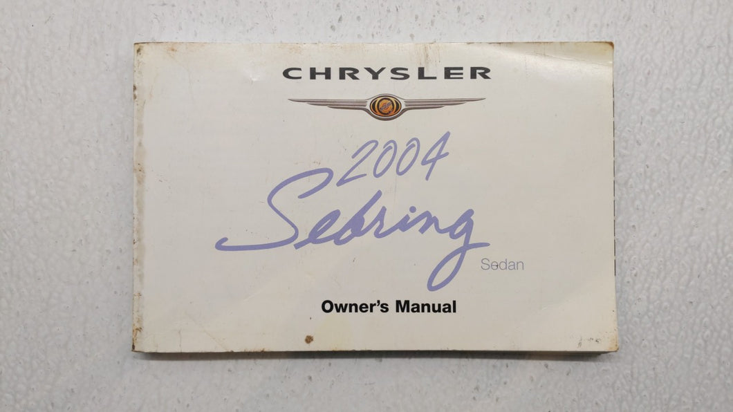 2004 Chrysler Sebring Owners Manual Book Guide P/N:81-026-0403 OEM Used Auto Parts - Oemusedautoparts1.com