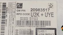 2011-2012 Chevrolet Equinox Radio AM FM Cd Player Receiver Replacement P/N:20983517 22870782 Fits 2010 2011 2012 OEM Used Auto Parts - Oemusedautoparts1.com