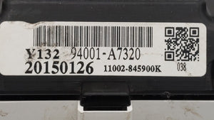 2014-2016 Kia Forte Koup Instrument Cluster Speedometer Gauges P/N:94001-A7320 Fits 2014 2015 2016 OEM Used Auto Parts - Oemusedautoparts1.com