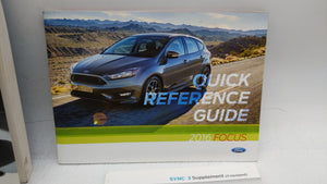 2016 Ford Focus Owners Manual Book Guide OEM Used Auto Parts - Oemusedautoparts1.com