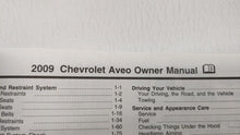 2009 Chevrolet Aveo Owners Manual Book Guide OEM Used Auto Parts - Oemusedautoparts1.com