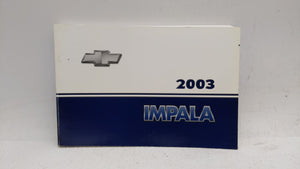 2003 Chevrolet Impala Owners Manual Book Guide OEM Used Auto Parts - Oemusedautoparts1.com