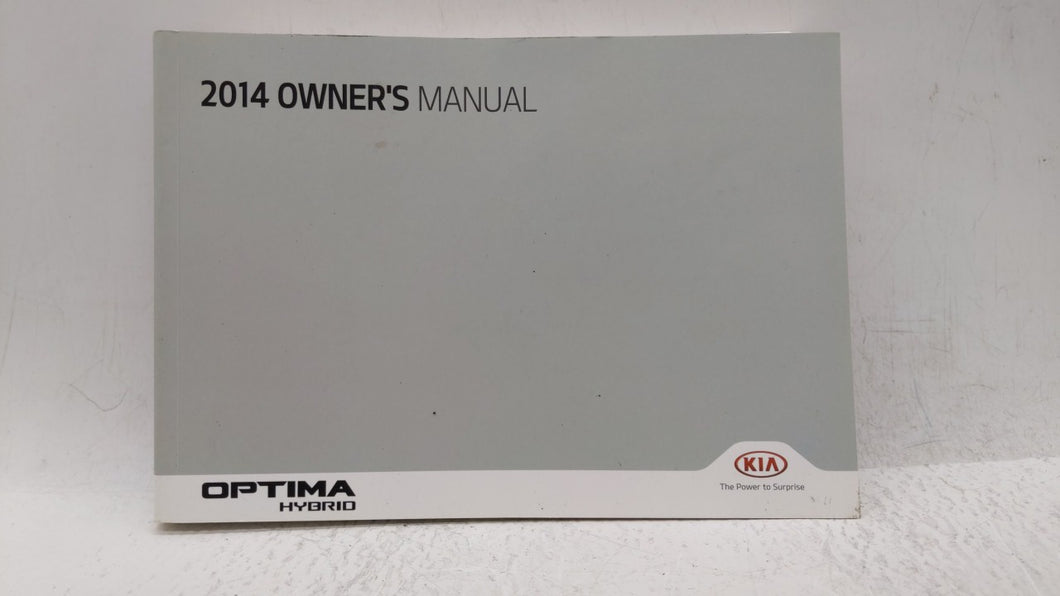 2014 Kia Optima Owners Manual Book Guide OEM Used Auto Parts - Oemusedautoparts1.com