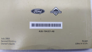 2004 Ford Escape Owners Manual Book Guide OEM Used Auto Parts - Oemusedautoparts1.com