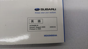 2006 Subaru Legacy Owners Manual Book Guide OEM Used Auto Parts - Oemusedautoparts1.com