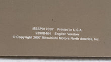 2007 Mitsubishi Galant Owners Manual Book Guide OEM Used Auto Parts