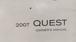 2007 Nissan Quest Owners Manual Book Guide OEM Used Auto Parts