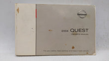 2004 Nissan Quest Owners Manual Book Guide OEM Used Auto Parts