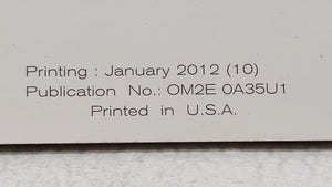 2012 Nissan Maxima Owners Manual Book Guide OEM Used Auto Parts - Oemusedautoparts1.com