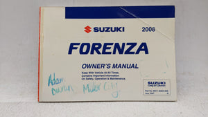 2008 Suzuki Forenza Owners Manual Book Guide OEM Used Auto Parts