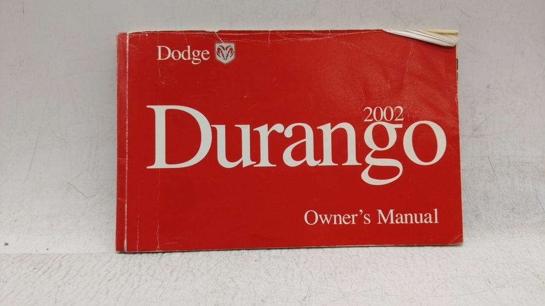 2002 Dodge Durango Owners Manual Book Guide OEM Used Auto Parts - Oemusedautoparts1.com