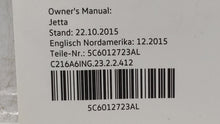 2016 Volkswagen Jetta Owners Manual Book Guide OEM Used Auto Parts