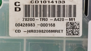 2012-2013 Honda Civic Instrument Cluster Speedometer Gauges P/N:78200-TR0-A420-M1 78100-TR0-A130-M1 Fits 2012 2013 OEM Used Auto Parts - Oemusedautoparts1.com