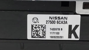 2019 Nissan Altima Climate Control Module Temperature AC/Heater Replacement P/N:27500 6CA3A Fits OEM Used Auto Parts - Oemusedautoparts1.com