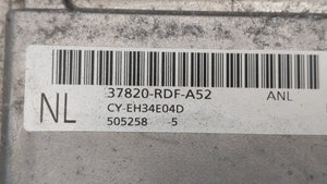 2015-2016 Acura Tlx PCM Engine Computer ECU ECM PCU OEM P/N:37820-RDF-A52 37820-RDF-A54 Fits 2015 2016 OEM Used Auto Parts - Oemusedautoparts1.com