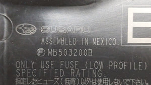 2010-2014 Subaru Legacy Fusebox Fuse Box Panel Relay Module P/N:MB503202B MB503200B Fits 2010 2011 2012 2013 2014 OEM Used Auto Parts - Oemusedautoparts1.com