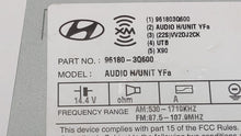 2012-2015 Hyundai Sonata Radio AM FM Cd Player Receiver Replacement P/N:96180-3Q600 96180-3Q700 Fits 2012 2013 2014 2015 OEM Used Auto Parts - Oemusedautoparts1.com