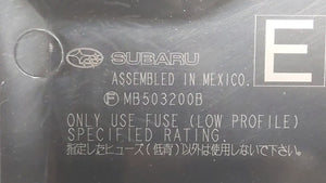 2010-2014 Subaru Legacy Fusebox Fuse Box Panel Relay Module P/N:MB503202B MB503200B Fits 2010 2011 2012 2013 2014 OEM Used Auto Parts - Oemusedautoparts1.com