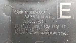 2010-2014 Subaru Legacy Fusebox Fuse Box Panel Relay Module P/N:MB503202B MB503200B Fits 2010 2011 2012 2013 2014 OEM Used Auto Parts - Oemusedautoparts1.com