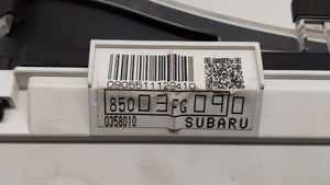 2009 Subaru Impreza Instrument Cluster Speedometer Gauges P/N:85003FG090 Fits OEM Used Auto Parts - Oemusedautoparts1.com