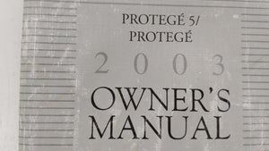 2003 Mazda Protege Owners Manual Book Guide OEM Used Auto Parts - Oemusedautoparts1.com