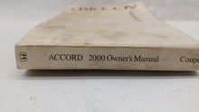 2000 Honda Accord Owners Manual Book Guide OEM Used Auto Parts - Oemusedautoparts1.com