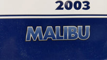 2003 Chevrolet Malibu Owners Manual Book Guide OEM Used Auto Parts - Oemusedautoparts1.com