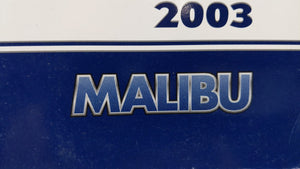 2003 Chevrolet Malibu Owners Manual Book Guide OEM Used Auto Parts - Oemusedautoparts1.com