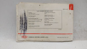 2001 Kia Spectra Owners Manual Book Guide OEM Used Auto Parts - Oemusedautoparts1.com