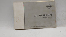 2004 Nissan Murano Owners Manual Book Guide OEM Used Auto Parts - Oemusedautoparts1.com