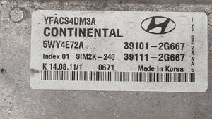 2011-2014 Hyundai Sonata PCM Engine Computer ECU ECM PCU OEM P/N:39101-2G667 39111-2G668 Fits 2011 2012 2013 2014 OEM Used Auto Parts - Oemusedautoparts1.com