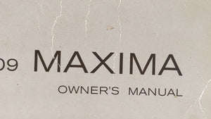 2009 Nissan Maxima Owners Manual Book Guide OEM Used Auto Parts - Oemusedautoparts1.com