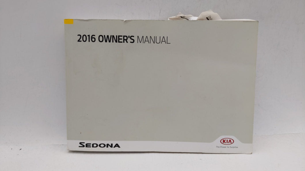 2016 Kia Sedona Owners Manual Book Guide OEM Used Auto Parts - Oemusedautoparts1.com