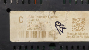 2013 Lincoln Mkx Instrument Cluster Speedometer Gauges P/N:DA1T-10849-CB DA1T-10849-CA Fits OEM Used Auto Parts - Oemusedautoparts1.com