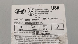 2014-2016 Hyundai Elantra Radio AM FM Cd Player Receiver Replacement P/N:961703X156GU 96170-3X156GU Fits 2014 2015 2016 OEM Used Auto Parts - Oemusedautoparts1.com