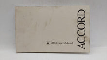 2001 Honda Accord Owners Manual Book Guide OEM Used Auto Parts - Oemusedautoparts1.com