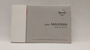 2004 Nissan Maxima Owners Manual Book Guide OEM Used Auto Parts - Oemusedautoparts1.com