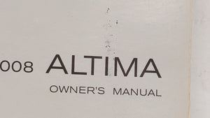 2008 Nissan Altima Owners Manual Book Guide OEM Used Auto Parts - Oemusedautoparts1.com